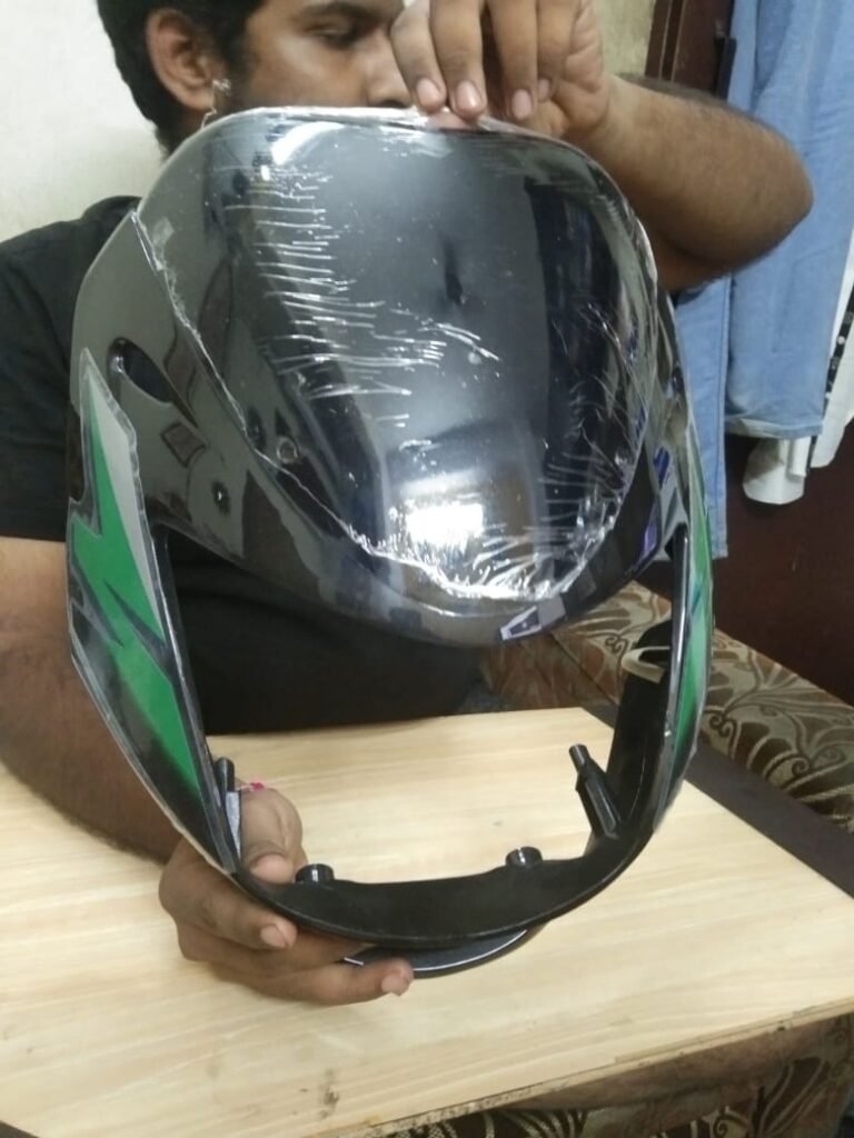 Bajaj Caliber Head light Visor Mask Fairing Black Green